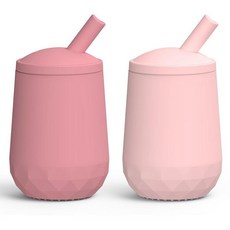 Seposeve 실리콘 빨대 컵 2팩 누출 방지 아기 빨대 컵 6개월 이상 흘림 방지 유아용 컵 빨대 포함 12-24개월 잡기 쉬움 흐름 제어 118.3ml(4온스, S-PurplePink