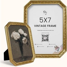 97 데코 4x4 빈티지 액자 - 골드 앤티크 정사각형 장식 전면 유리 장식으로 탁상용 사진 디스플레이 및 벽걸이 벽
