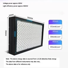 395nm 405nm 365nm LED 자외선 UV 콜로이드 경화 램프 인쇄 노광 잉크 옵셋 인쇄 레진 3D 프린팅 DIY 경화, 05 4800W, 03 미국, 04 395nm, 1