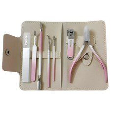 비브랜드 휴대용 두꺼운 발톱깎이 손톱깎이 니퍼 셀프 네일 케어 7종 세트, 1개, 그라데이션 핑크