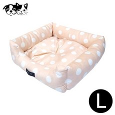 블링독 반려동물 네이처펫 포근애 사각방석, 도트 베이지, 1개