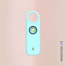 헥사그램 호신용경보기 LED 충격감지 휴대용 알림 경보기, 민트 × 1개, 1개