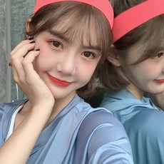 韓版運動髮帶瑜伽頭帶健身跑步止汗吸汗洗臉專用男女束髮夏季薄款, 牛奶絲黃色,一個包裝, 1個