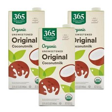 365 홀푸드마켓 무가당 오리지널 코코넛 밀크 946ml, 3개