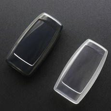 (1+1)라임리빙 제네시스 호환 차키케이스 자동차 키케이스 투명, 제네시스-01, 클리어 화이트+블랙