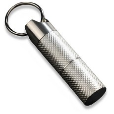 도다인몰 티타늄 2단 휴대용 미끄럼방지 방수 캡슐통, 실버, 1개