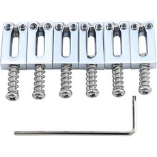 크롬 일렉트릭 기타 브리지 새들 10.5mm 아연 합금 트레몰로 브리지 새들 펜더 스트랫 세인트 텔레캐스터 6 스트링 일렉트릭 기타 교체 부품과 호환됨, Chrome, 1개