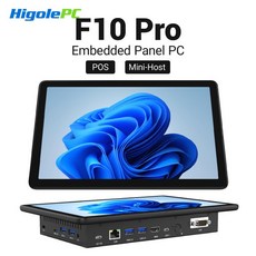 하이골 F10 프로 101인치 팬리스 미니 PC 인텔 N5100 윈도우 11 WiFi5 8GB 128GB 5000mAh 4K RS-232 노트북, 01 Add Wall Mount, 03 영국, 02 No Battery Flat