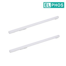 엘포스 LED SIMPLE 900mm 초슬림티라인등 폭22고휘도 24W 고밝기 플리커프리 레일조명 무빙형 바디화이트, 전구색, 2개