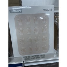 CHEFMADE 學廚 WK9743 迷你16連不沾瑪德蓮蛋糕模 重型鋼烘焙烤盤, 1個