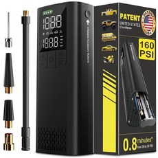 BBD 자동차 타이어 팽창기 휴대용 공기 압축기 0.8분 완전 팽창 160PSI 디지털 전기 자동 에어 펌프 압력 게이지 타입 C 충전 케이블 자동차 자전거 볼 오토바이용 비상, BBD 자동차 타이어 팽창기 휴대용 공기 압축기 0.8