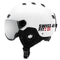 swissfit 滑雪/單板滑雪 護目鏡一體成型安全帽, 白色, 1個
