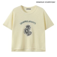 [백화점 홈쇼핑 정품] 미니멈 [미니멈 에브리데이]소프트 플라워 그래픽 라운드 반팔 니트 (EC2KT040D)