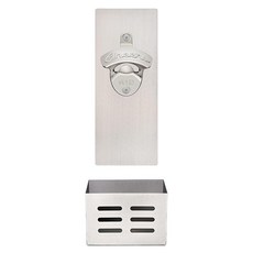 Luwanburg 마그네틱 병따개 벽걸이 캡 캐처 버킷 스테인리스 실버 냉장고에 자석으로 부착, Luwanburg 마그네틱 병따개, 벽걸이 캡 캐처 버