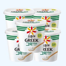 빙그레 요플레 그릭요거트 무가당 플레인, 5개, 900g