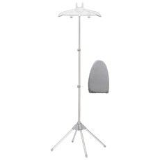 투데이리빙 2종 세트 스탠드 옷걸이 거치대 + 다리미 장갑 스탠드형 스팀 다리미판 높이 조절 접이식 다림판 알루미늄 집게 걸이 다림이판, R98322A(그레이, 1세트