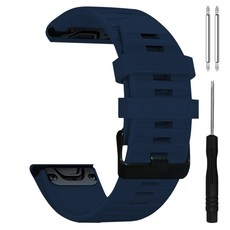 더조은셀러 퀵핏 실리콘 스트랩 20mm 22mm 분리연장 봉 변경 가민 호환 포러너 피닉스 에픽스 어프로치 인스팅트 디센트 비보 액티브 베뉴, 1개, 네이비