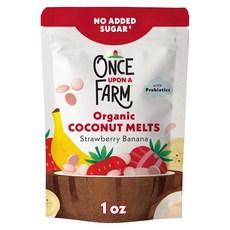 Once Upon a Farm 원스어폰어팜 코코넛 멜츠 딸기 바나나 스낵 28g, 1개