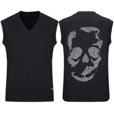 女式骷髏立方體後背裝飾高爾夫針織背心 V 領高爾夫背心