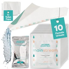 일회용 여성 배뇨 장치 여성용 휴대용 소변기 10개 팩 공중화장실용 여행 필수 소변컵 캠핑 하이킹 및 야외 활동 사용하기 쉽고 접이식, 41110