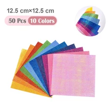 결혼식 스크랩북 공예 카드 파티 장식을위한 50Pcs 금속 진주 Cardstock 종이 쉬머 DIY 반짝, 02 12.5cm x 12.5cm