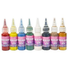 台灣ㄟ好物 大漆顔料diy手工漆扇專用20ml非遺漆扇材料扇子漂漆顔料套裝, 全套8色*20ml, 1個