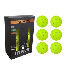 HTPICK 프리미엄 피클볼 볼 3팩 | 균열 방지 40홀 실외 및 실내 높은 탄력 토너먼트 플레이를 위한 완벽하게 균형 잡힌 피클 고급 공기 역학 467292, 6개 467292
