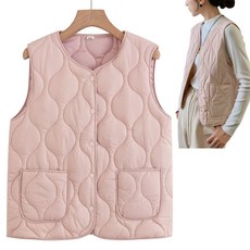 누빔 조끼 5XL 핑크 패딩 경량 여성 남자 겨울 여행