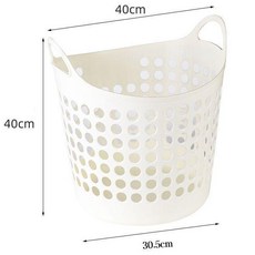 鏤空透氣髒衣簍 家用收納籃, 象牙白