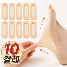 언더랩 여성용 벗겨지지않는 덧신 페이크삭스 10켤레