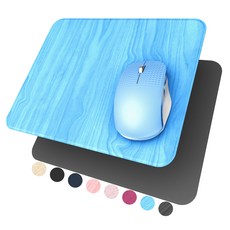 YSAGi 25X20cm 하드 마우스패드 초박형 나무무늬 PU가죽 매트 방수 미끄럼방지 고무밑창 사무용 가정용 게이밍용, 1개, 하늘색