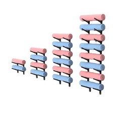 헬스장 폼롤러 거치대 공정리대 벽부착형 거치 매트 벽걸이, 1개, F. 69cm 화이트 4층 두꺼운 세트