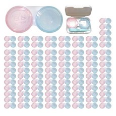 렌즈소녀 캔디 소프트 렌즈케이스, 핑크 + 블루, 100개