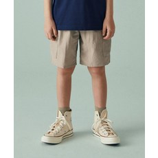 MUSINSA STANDARD KIDS 나일론 벨티드 밴딩 카고 쇼츠 [라이트 베이지] 418458