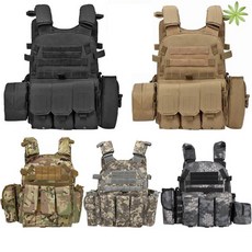 전술 위장 방탄복외형 서바이벌용 조끼 어두운 밤 위장 전... 1개, ACU 위장  전면 및 후면 인서트 포함 * 1개