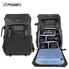 Prowell 多功能防潑水相機包 舒適透氣 可自由調整空間, 黑色, 1個