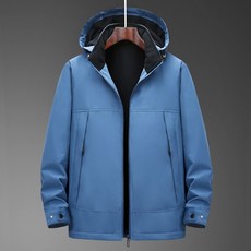 冬季加厚保暖軟殼外套 戶外防風防雨夾克 休閑可拆卸連帽棉服 加絨耐磨短款運動棉外套