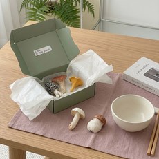 앤티키 머쉬룸 수저받침 6p 선물 포장, 1세트, 혼합