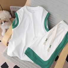 【冰感酷帥】男士運動套裝 運動背心 運動短褲 健身套裝 跑步套裝 休閒套裝 冰絲速幹 透氣彈力 夏季健身運動 潮流穿搭