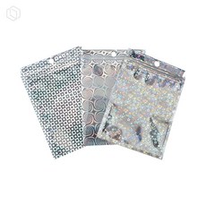[오늘의택] 걸이형 디자인 홀로그램 지퍼백 포장봉투 14x20cm 쇼핑몰봉투 포장백, 별