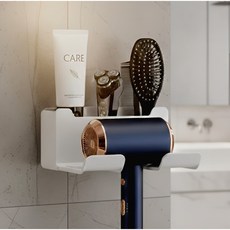 버니솔 튼튼한 드라이기 거치대 무타공 접착 수납형, 1개, 크리미화이트