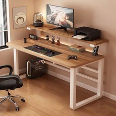 데스크 책상 1200 일자형 서재 컴퓨터 책상 홈오피스 사무용 게이밍 테이블, 나무색