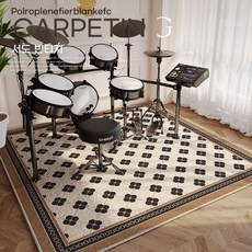 전자 드럼 매트 소음 180CM 담요 타악기 패드 블랙 흡수 깔개 방진 전자드럼매트 소리, 서도 빈티지 크리스털 쿠션, Xu 레트로 벨벳, 200x200cm, 1개