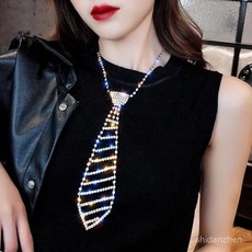 목걸이 예쁜 큐빅넥타이 개인소품 쥬얼리 여성넥타이 스팽글