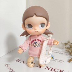 지가 옷 갈망하는 장소 1/8 이동식 20cm 인형 가지 자매 만화 캐주얼 스웨트셔츠 모자 시리즈 귀여운, 20CM 가지 누나의 옷에는 인형이 포함되어 있지 않다, 분홍색 만화 스웨트셔츠 + 숄더백