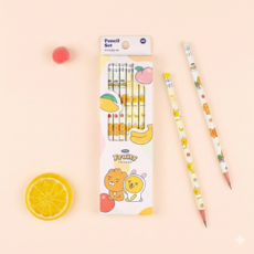 카카오 리틀프렌즈 프루티 8P 지우개 연필세트, 어피치N네오