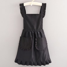 가정용 주방 앞치마 여박양기 공주풍 앞치마 허리 편안 내마모 밥 작업복 색깔8 1개, Pattern-1 × 1개