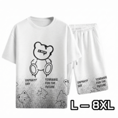 반팔티 반바지 오버핏 트레이닝 운동복 상하세트 빅사이즈남성의류 베이잉