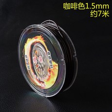 佛珠透明水晶彈力線手串繩 穿珠子手鏈繩 石榴石瑪瑙菩提彈力線, 咖啡線徑約1.5mm/長約7米小卷, 1個