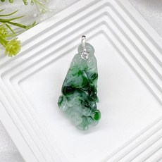 翠韻靈峰 碧玉福緣翡翠玉墜 天然A貨翡翠玉石 精品首飾 自戴收藏贈禮首選, 1個, 翠綠